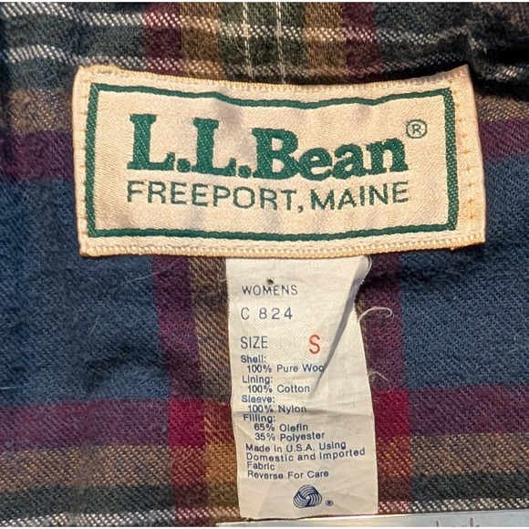 Vintage 80's LL Bean Women's S Wool Bomber Jacket Burgundy Lined BEAUTIFUL - Picture 9 of 9